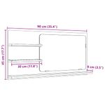 Casa si Gradina - Mobilier - Mobilier baie - Corpuri baie - Dulap cu oglinda pentru baie, stejar negru, 90x11x45 cm, lemn stratificat - Infinity.ro