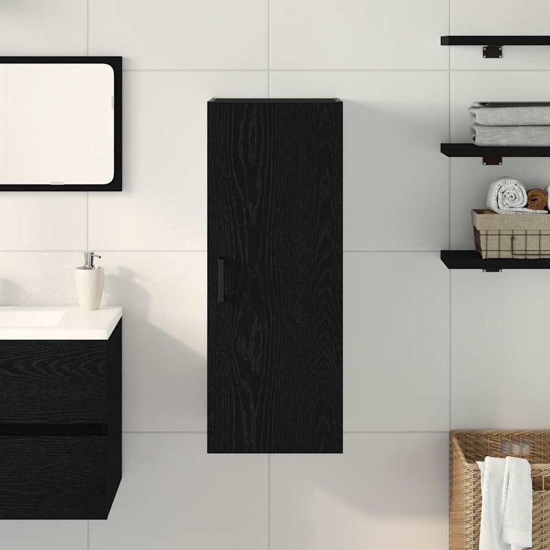 Casa si Gradina - Mobilier - Comode si corpuri - Comode - Dulap de perete, stejar negru, 34,5x34x90 cm, lemn stratificat - Infinity.ro