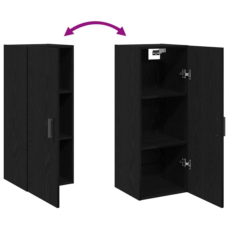 Casa si Gradina - Mobilier - Comode si corpuri - Comode - Dulap de perete, stejar negru, 34,5x34x90 cm, lemn stratificat - Infinity.ro