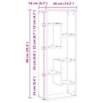 Casa si Gradina - Mobilier - Biblioteci si rafturi - Rafturi - Raft de perete din lemn vechi 36x16x90 cm, lemn stratificat - Infinity.ro
