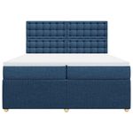 Casa si Gradina - Mobilier - Paturi si accesorii - Paturi - Pat box spring cu saltea, albastru, 200x200 cm, textil - Infinity.ro
