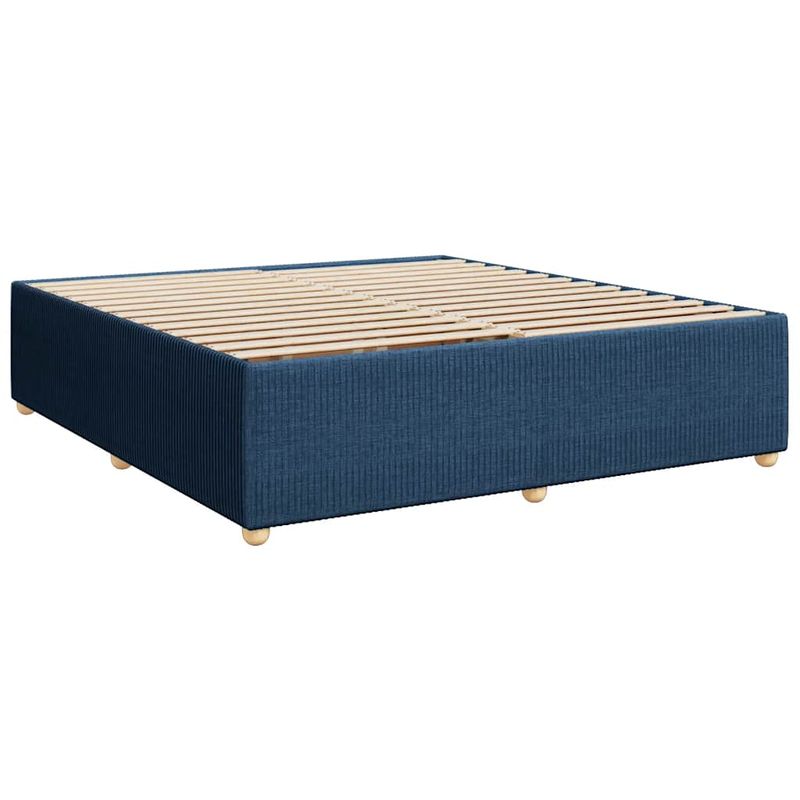 Casa si Gradina - Mobilier - Paturi si accesorii - Paturi - Pat box spring cu saltea, albastru, 200x200 cm, textil - Infinity.ro