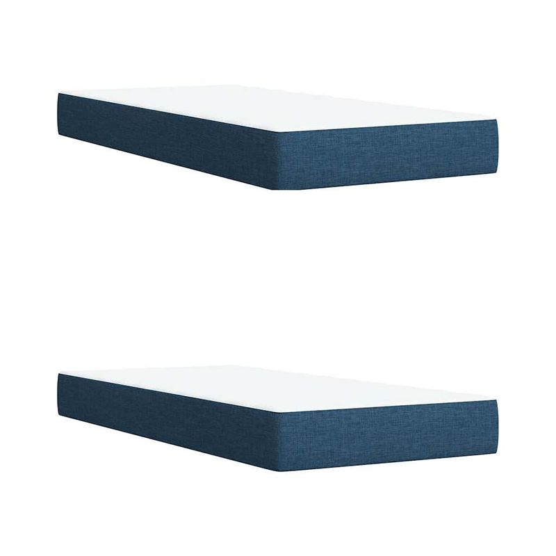 Casa si Gradina - Mobilier - Paturi si accesorii - Paturi - Pat box spring cu saltea, albastru, 200x200 cm, textil - Infinity.ro