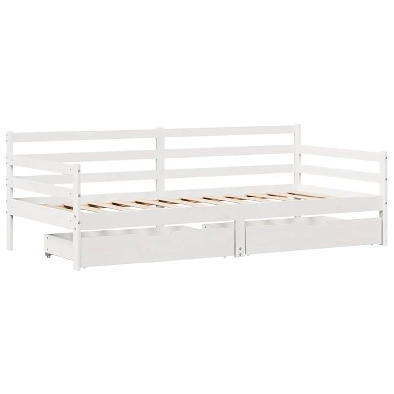 Casa si Gradina - Mobilier - Paturi si accesorii - Paturi - Pat de zi cu sertare, alb, 90x190 cm, lemn masiv pin - Infinity.ro