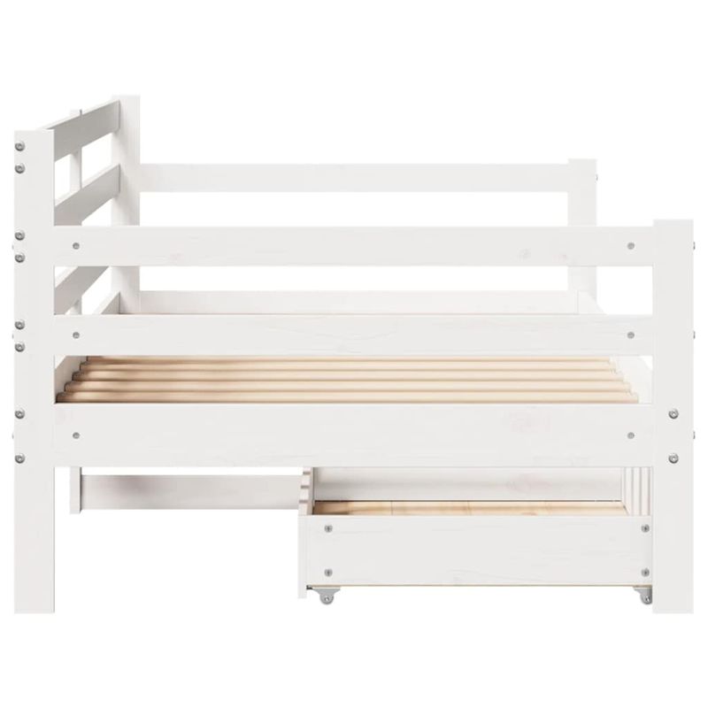 Casa si Gradina - Mobilier - Paturi si accesorii - Paturi - Pat de zi cu sertare, alb, 90x190 cm, lemn masiv pin - Infinity.ro