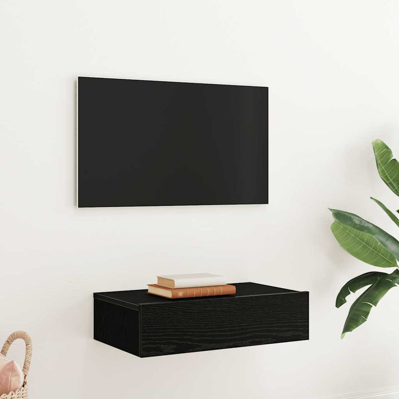 Casa si Gradina - Mobilier - Comode si corpuri - Comode - Comoda TV cu lumini LED, stejar negru, 60x35x15,5 cm - Infinity.ro