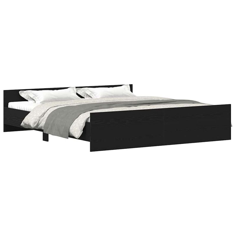 Casa si Gradina - Mobilier - Paturi si accesorii - Paturi - Cadru de pat fara saltea, stejar negru, 180x200 cm, lemn stratificat - Infinity.ro