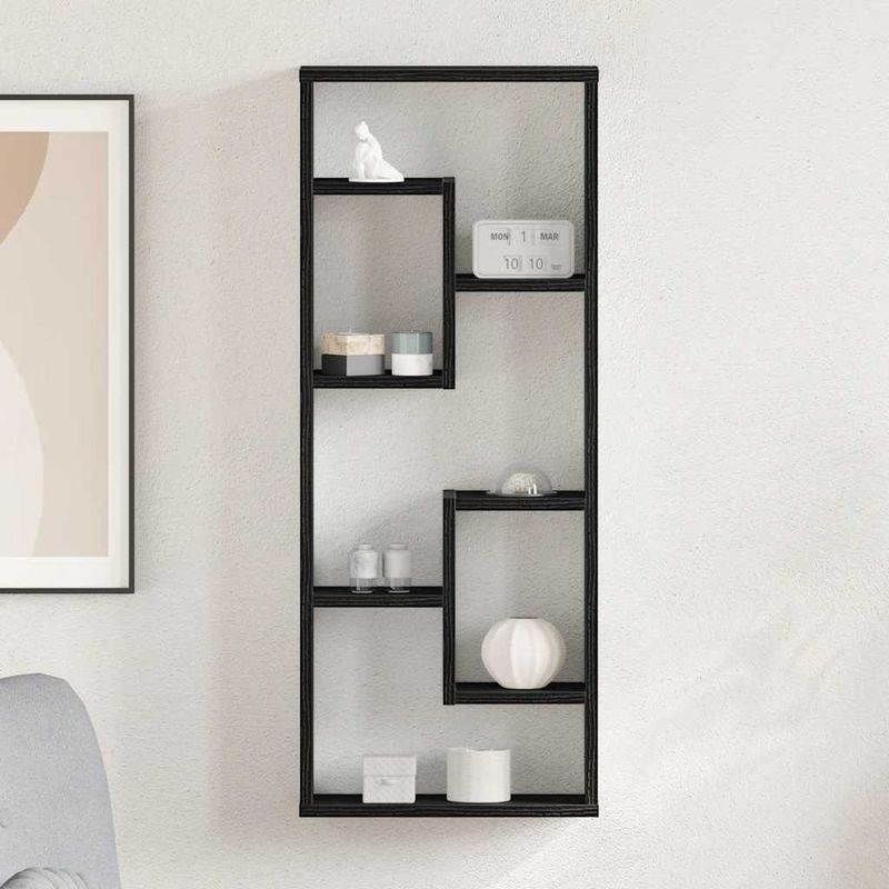 Casa si Gradina - Mobilier - Biblioteci si rafturi - Rafturi - Raft de perete, stejar negru, 36x16x90 cm, lemn stratificat - Infinity.ro