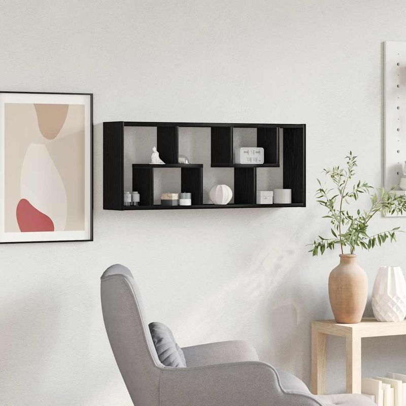 Casa si Gradina - Mobilier - Biblioteci si rafturi - Rafturi - Raft de perete, stejar negru, 36x16x90 cm, lemn stratificat - Infinity.ro