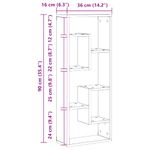 Casa si Gradina - Mobilier - Biblioteci si rafturi - Rafturi - Raft de perete, stejar negru, 36x16x90 cm, lemn stratificat - Infinity.ro