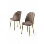 Casa si Gradina - Mobilier - Scaune si fotolii - Scaune - Set scaune, Hanah Home, metal, cappuccino si auriu, 45x42x91 cm, 6 piese - Infinity.ro