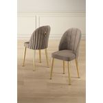 Casa si Gradina - Mobilier - Scaune si fotolii - Scaune - Set scaune, Hanah Home, metal, cappuccino si auriu, 45x42x91 cm, 6 piese - Infinity.ro