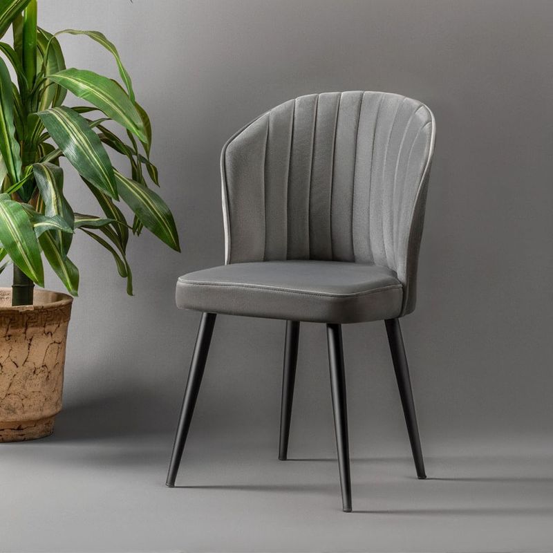 Casa si Gradina - Mobilier - Scaune si fotolii - Scaune - Set scaune, Hanah Home, mdf, gri negru, 52x42x85 cm, 2 bucati - Infinity.ro