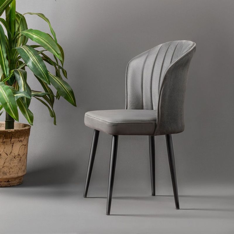 Casa si Gradina - Mobilier - Scaune si fotolii - Scaune - Set scaune, Hanah Home, mdf, gri negru, 52x42x85 cm, 2 bucati - Infinity.ro
