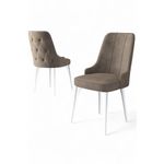 Casa si Gradina - Mobilier - Scaune si fotolii - Scaune - Set scaune, Hanah Home, metal, cappuccino si alb, 46x46x94 cm - Infinity.ro
