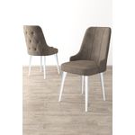 Casa si Gradina - Mobilier - Scaune si fotolii - Scaune - Set scaune, Hanah Home, metal, cappuccino si alb, 46x46x94 cm - Infinity.ro