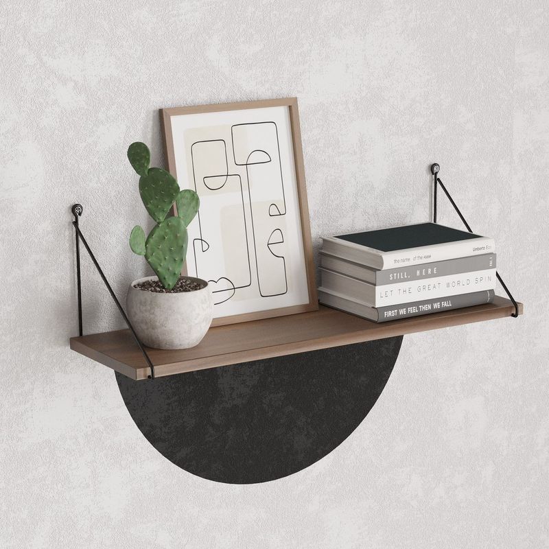 Casa si Gradina - Mobilier - Biblioteci si rafturi - Rafturi - Raft de perete, Hanah Home, pal melaminat, nuc, 72x20x20 cm - Infinity.ro