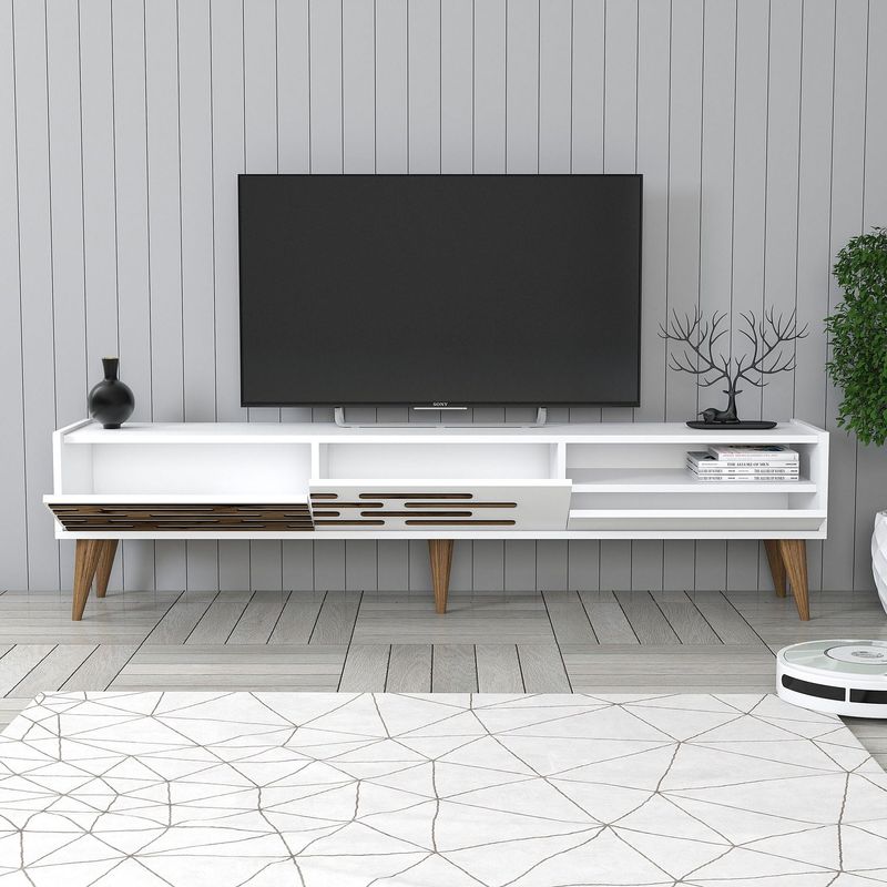 Casa si Gradina - Mobilier - Comode si corpuri - Comode - Comoda tv, Hanah Home, pal melaminat, alb, 180x45x35 cm, 845HCT5355 - Infinity.ro