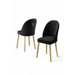 Casa si Gradina - Mobilier - Scaune si fotolii - Scaune - Set scaune, Hanah Home, metal, negru auriu, 45x42x91 cm, 4 bucati, 240CHR1751 - Infinity.ro