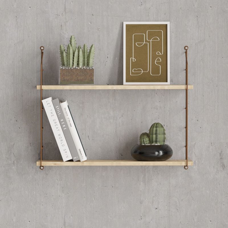 Casa si Gradina - Mobilier - Biblioteci si rafturi - Rafturi - Raft de perete, Hanah Home, pal melaminat, stejar, 72x20x58 cm - Infinity.ro