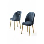 Casa si Gradina - Mobilier - Scaune si fotolii - Scaune - Set scaune, Hanah Home, metal, antracit si auriu, 44x42x90 cm, babyface, 4 bucati - Infinity.ro