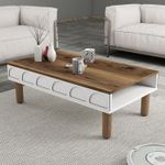 Casa si Gradina - Mobilier - Mese si birouri - Masute de cafea - Masuta de cafea, Hanah Home, pal melaminat, alb, 180x35.6x60 cm - Infinity.ro