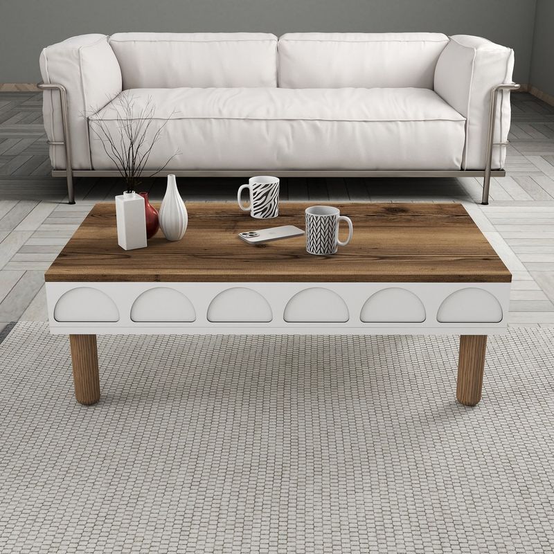 Casa si Gradina - Mobilier - Mese si birouri - Masute de cafea - Masuta de cafea, Hanah Home, pal melaminat, alb, 180x35.6x60 cm - Infinity.ro