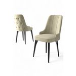 Casa si Gradina - Mobilier - Scaune si fotolii - Scaune - Set scaune, Hanah Home, metal, crem si negru, 46x46x94 cm, babyface - Infinity.ro