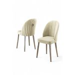 Casa si Gradina - Mobilier - Scaune si fotolii - Scaune - Set scaune, Hanah Home, metal, crem si crom, 45x42x91 cm, 6 piese - Infinity.ro