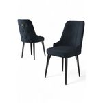 Casa si Gradina - Mobilier - Scaune si fotolii - Scaune - Set scaune, Hanah Home, metal, antracit si negru, 46x46x94 cm - Infinity.ro