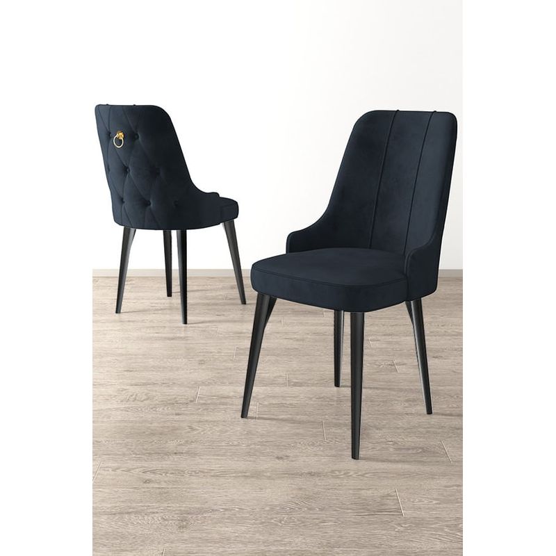 Casa si Gradina - Mobilier - Scaune si fotolii - Scaune - Set scaune, Hanah Home, metal, antracit si negru, 46x46x94 cm - Infinity.ro