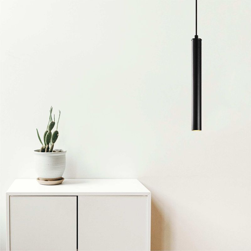 Casa si Gradina - Corpuri si surse de iluminat - Lustre si pendule - Lustra, Opviq, metal, negru, diametru 4 cm, inaltime reglabila 92 cm - Infinity.ro