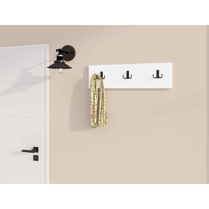 Casa si Gradina - Mobilier - Organizare si depozitare - Cuiere - Cuiere de perete, Hanah Home, pal melaminat, alb, 36x13x4 cm - Infinity.ro