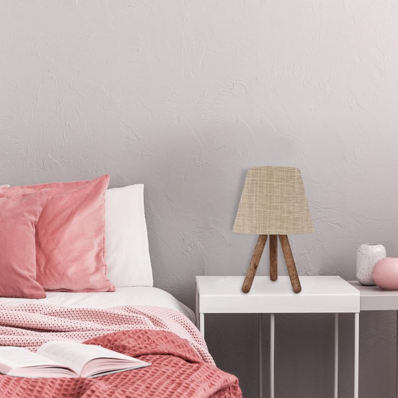 Casa si Gradina - Corpuri si surse de iluminat - Veioze si lampi - Veioze - Veioza, Opviq, fag si pvc, crem si nuc, 22x33 cm - Infinity.ro