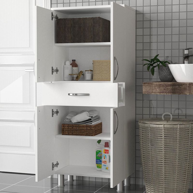 Casa si Gradina - Mobilier - Mobilier baie - Corpuri baie - Dulap baie, Hanah Home, pal melaminat, alb, 59.4x31.5x140 cm - Infinity.ro