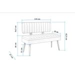 Casa si Gradina - Mobilier - Canapele si coltare - Banchete - Bancuta, Hanah Home, pal melaminat, alb si piatra, 110x85x46 cm - Infinity.ro