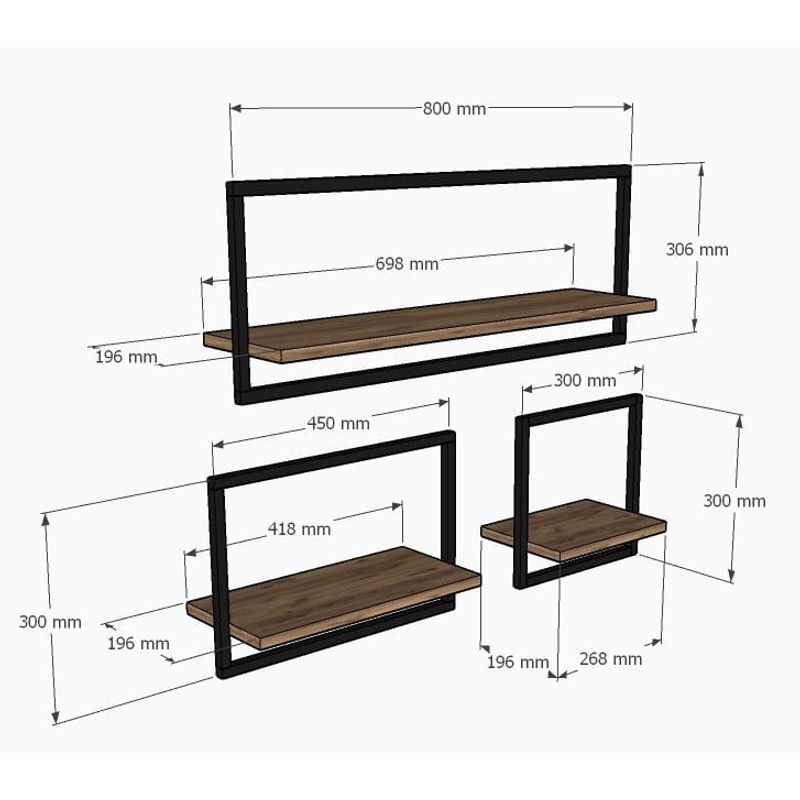Casa si Gradina - Mobilier - Biblioteci si rafturi - Etajere - Etajera de perete, Hanah Home, pal melaminat, stejar safir, 80x30x20 cm - Infinity.ro