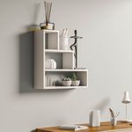 Casa si Gradina - Mobilier - Biblioteci si rafturi - Etajere - Etajera de perete, Hanah Home, pal melaminat, alb, 62x62x18 cm - Infinity.ro