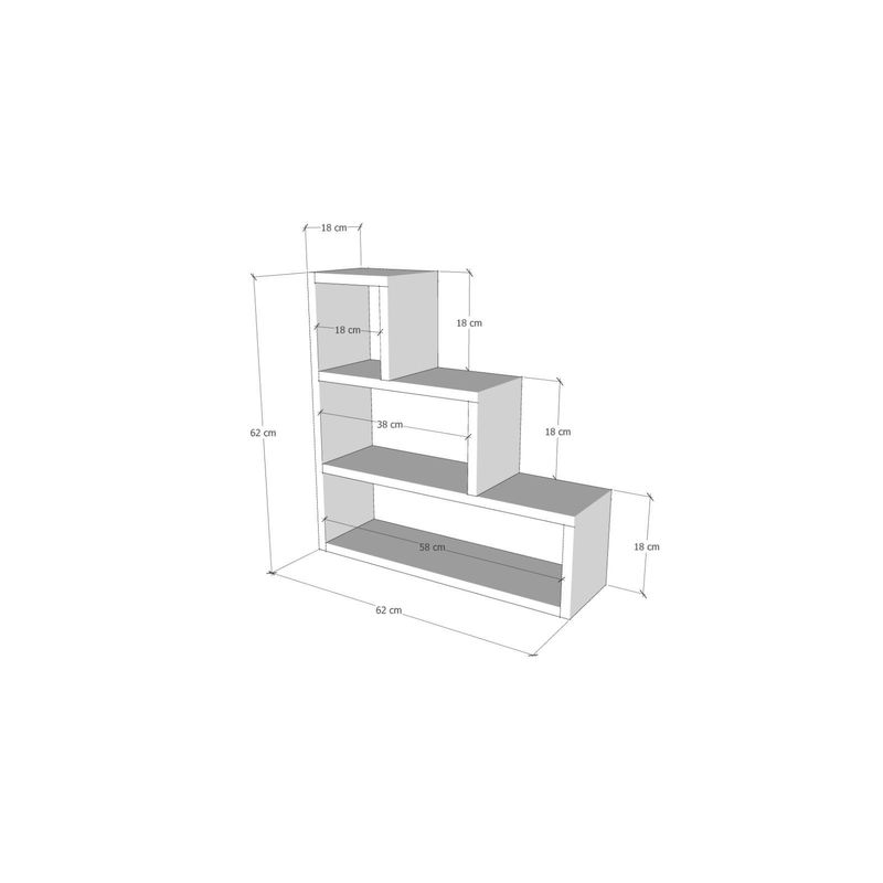 Casa si Gradina - Mobilier - Biblioteci si rafturi - Etajere - Etajera de perete, Hanah Home, pal melaminat, alb, 62x62x18 cm - Infinity.ro