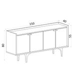Casa si Gradina - Mobilier - Comode si corpuri - Console - Consola, Hanah Home, panou aglomerat acoperit cu melamina, travertin, 150x40x80 cm - Infinity.ro