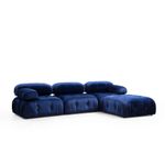 Casa si Gradina - Mobilier - Canapele si coltare - Coltare - Coltar, Hanah Home, catifea, albastru, 288x190x95 cm - Infinity.ro