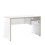 Casa si Gradina - Mobilier - Mese si birouri - Birouri - Birou de studiu, Hanah Home, panou de particule melaminat, alb stejar, 120x60x75 cm - Infinity.ro