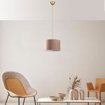 Casa si Gradina - Corpuri si surse de iluminat - Lustre si pendule - Candelabru, Opviq, metal, bej, abajur bumbac, 30x30x18 cm, inaltime totala 65 cm - Infinity.ro