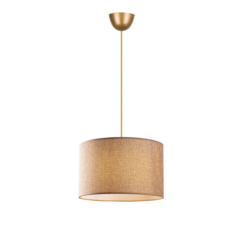 Casa si Gradina - Corpuri si surse de iluminat - Lustre si pendule - Candelabru, Opviq, metal, bej, abajur bumbac, 30x30x18 cm, inaltime totala 65 cm - Infinity.ro