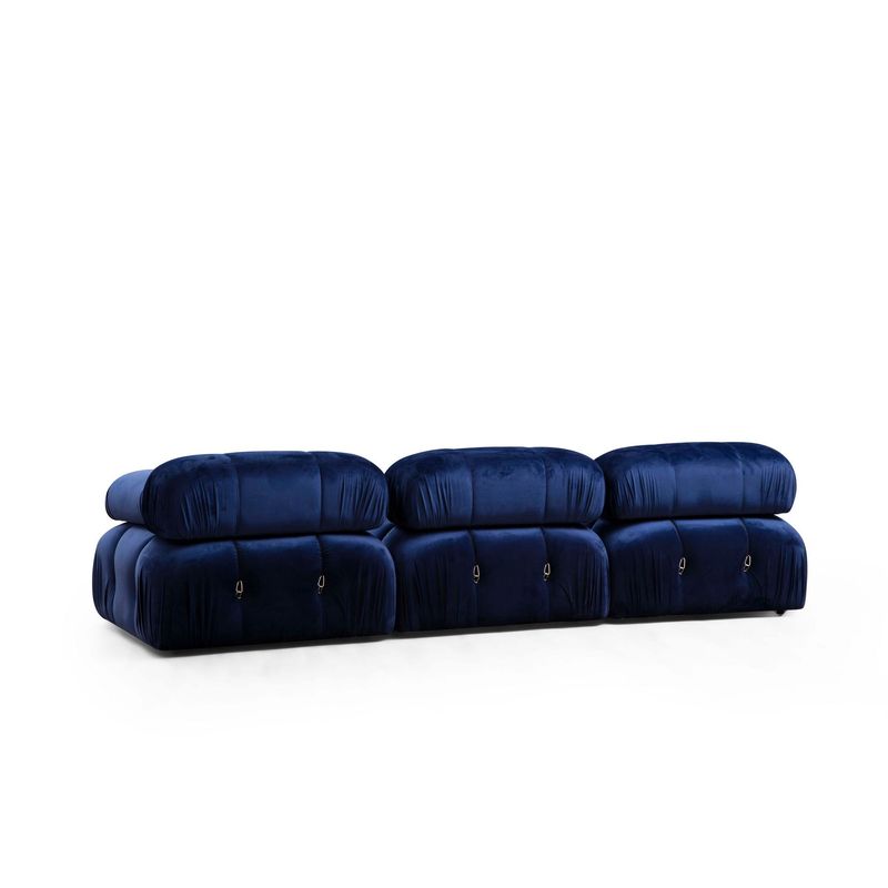 Casa si Gradina - Mobilier - Canapele si coltare - Coltare - Coltar, Hanah Home, catifea, albastru, 288x190x95 cm - Infinity.ro
