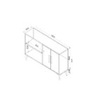 Casa si Gradina - Mobilier - Comode si corpuri - Console - Consola, Hanah Home, panou de particule cu melamina, stejar safir si auriu, 120x30x80 cm - Infinity.ro