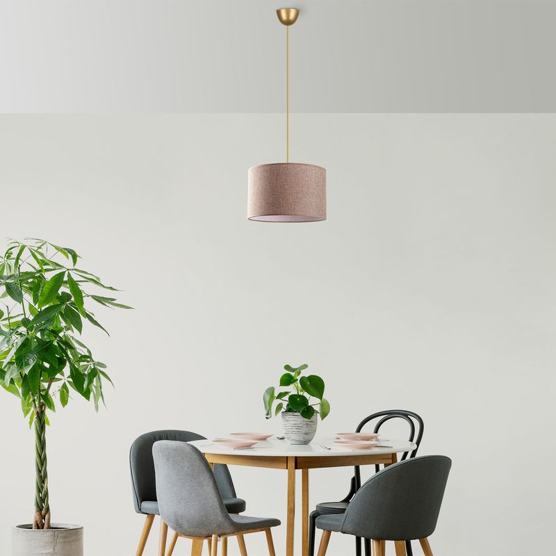 Casa si Gradina - Corpuri si surse de iluminat - Lustre si pendule - Candelabru, Opviq, metal, bej, abajur bumbac, 30x30x18 cm, inaltime totala 65 cm - Infinity.ro