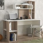 Casa si Gradina - Mobilier - Mese si birouri - Birouri - Birou de studiu, Hanah Home, pal melaminat, alb si cordoba, 140x60x153.8 cm - Infinity.ro