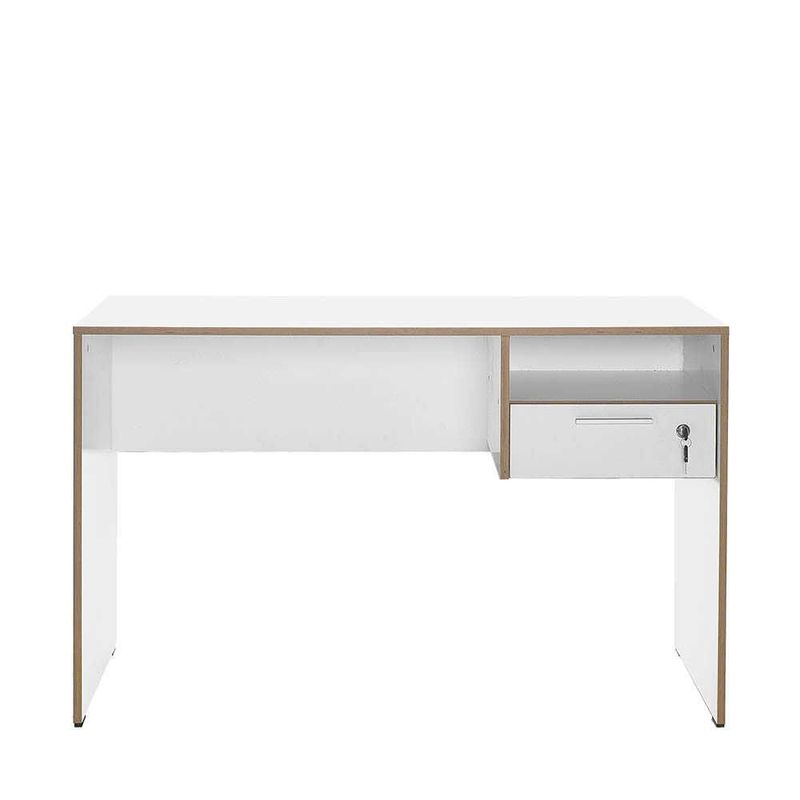 Casa si Gradina - Mobilier - Mese si birouri - Birouri - Birou de studiu, Hanah Home, panou de particule melaminat, alb stejar, 120x60x75 cm - Infinity.ro