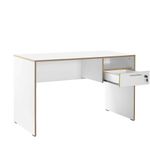 Casa si Gradina - Mobilier - Mese si birouri - Birouri - Birou de studiu, Hanah Home, panou de particule melaminat, alb stejar, 120x60x75 cm - Infinity.ro